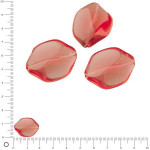 Perles en forme de feuille en verre 20 x 15 mm - Rouge x 6 pces