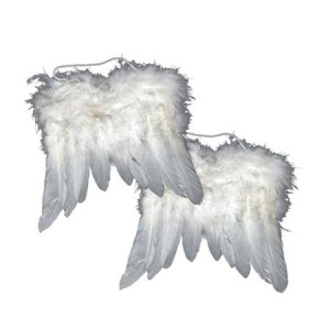 Ailes d'anges blanches en plumes 10 cm
