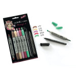 Marqueur à alcool double-pointe Ciao Set manga 5 couleurs n° 3 + Multiliner