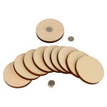 Badge Bois Aimanté ø 4,5 cm 10 pcs - Artemio
