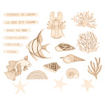 Mini Silhouettes en bois Corail 20 pcs - Artemio